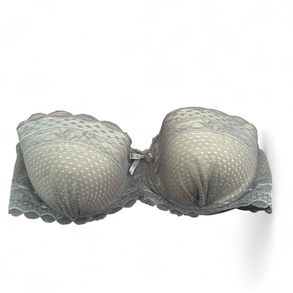 Elegant Purple Lace Strapless Bra